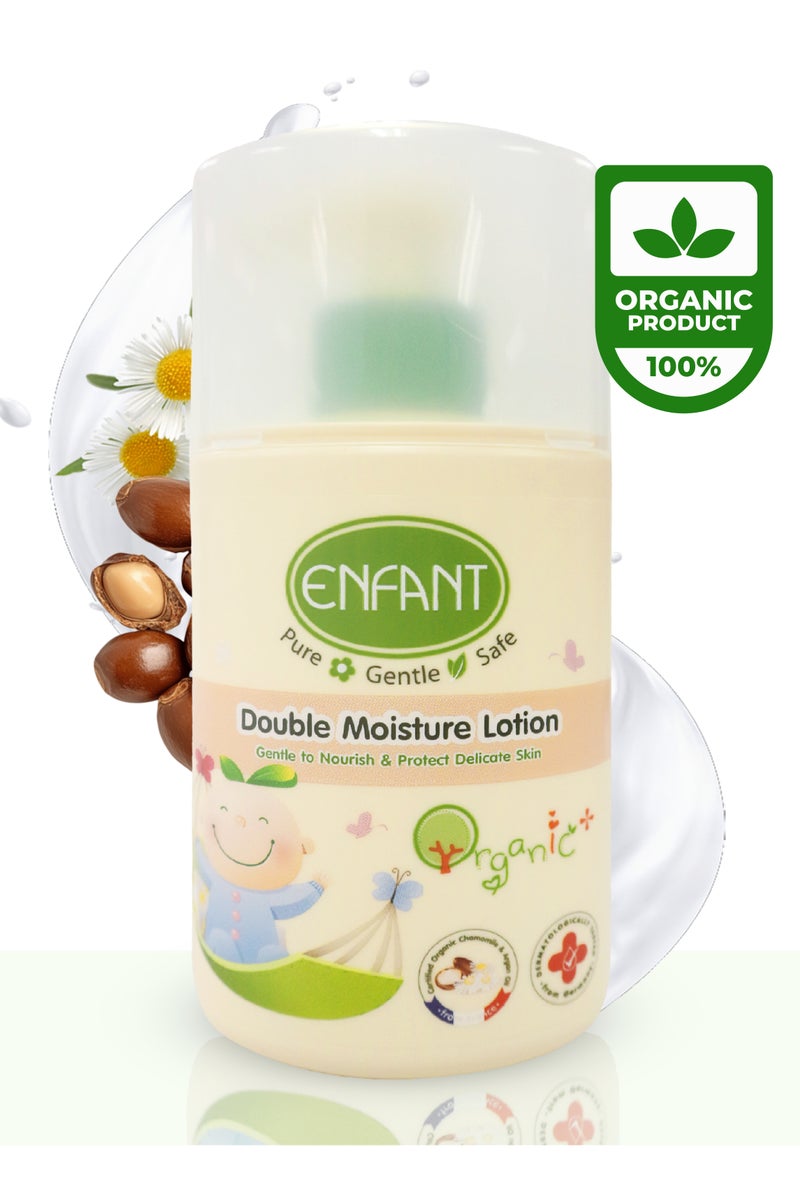 Enfant Organic Double Moisture Lotion 250ML Baby Moisture Lotion Gentle To Nourish & Protect Delicate Skin Contain RICE BRAN OIL And ECOCERT CERTIFIED ARGAN OIL For Deep Nourishment And Long-Lasting, Healthy Looking Skin Dermatologically Tested In Germany Guarantee Safe Product Even For Most Sensitive Skin - Image 1