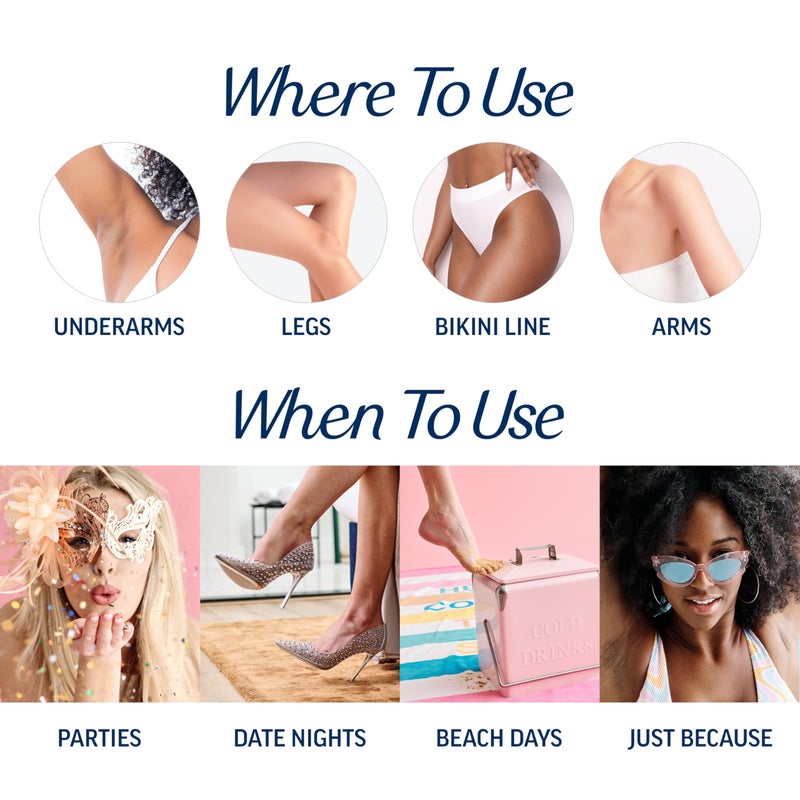 VEET Sugar Wax Strips For Women's Body Hair Removal, Bikini Hair Removal Kit, Pubic, Dermatologically Tested For Body & Intimate Areas, 40ct Wax Strips with Shea Butter & 4ct Wipes - Image 4