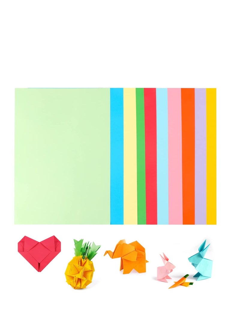 100 Sheets Colored Paper, A4 80gsm Color Paper sheets for Decorating Drawing Origami DIY Arts and Crafts - 10 Assorted Colors, 29.7 cm x 21 cm