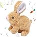 Hopearl Hopping Rabbit Interactive Electronic Pet Plush Bunny Toy with Sounds and Movements Animated Walking Wiggle Ears Twitch Nose Gift for Toddlers Birthday Brown 7 - Image 3