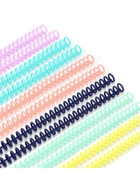 12 Pack Spiral Binding Coils,Colored Coil Bindings Spines,Plastic Loop Wire Binding Spines,DIY Notebook Binding Spirals,Spiral Binding Rings for Teacher Student Document,School Office Supplies
