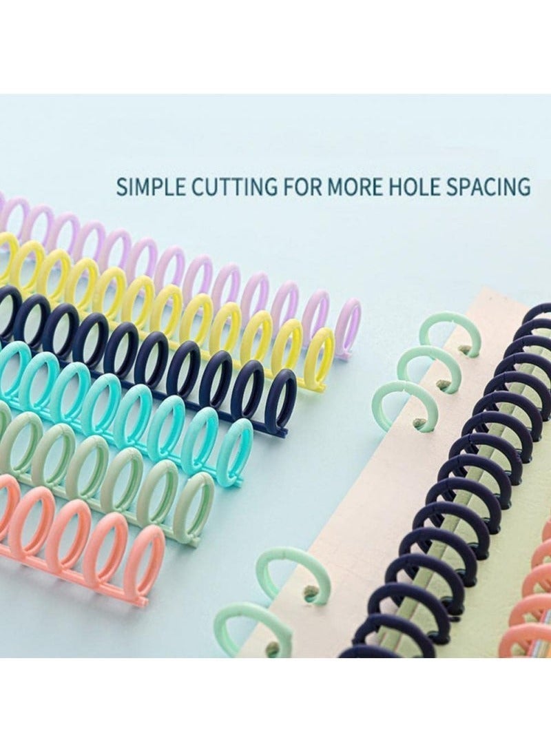 Geustos 12 Pack Spiral Binding Coils,Colored Coil Bindings Spines,Plastic Loop Wire Binding Spines,DIY Notebook Binding Spirals,Spiral Binding Rings for Teacher Student Document,School Office Supplies - Image 2