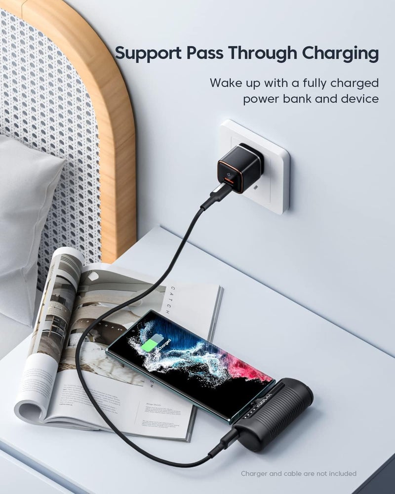 KUULAA Portable Charger USB C Power Bank 4500mAh Small Portable Phone Charger Android Compact Plug in Battery Pack Portable Compatible with iPhone 15/16, Samsung Galaxy, Moto, LG, Pixel Black - Image 4