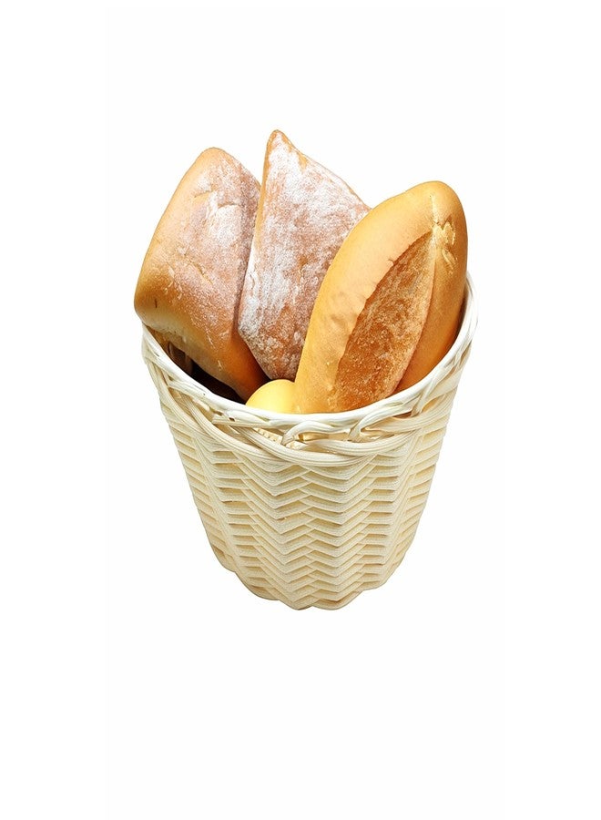 Great Credentials 8-Inch Round Woven Bread Roll Baskets, Food Serving Baskets, Basket, Restaurant Quality, Polypropylene Material - Set of 2 - Image 2