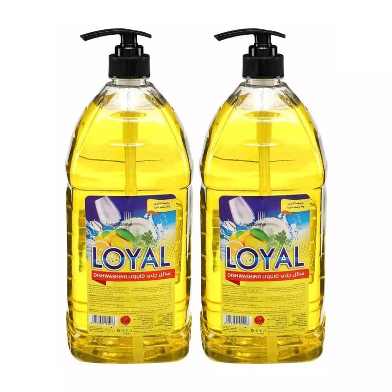 Loyal Dishwashing Liquid With Lemon Essence For Shiny Dishes- 2X2Ltr