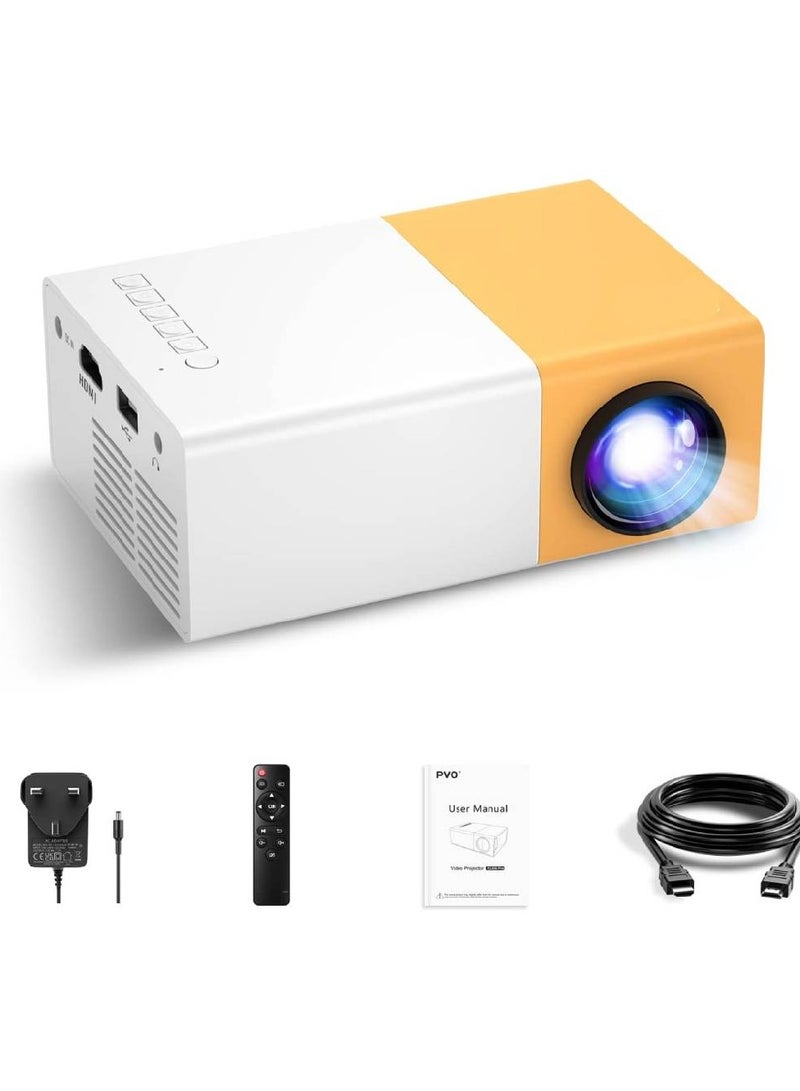 LIXES YG300 Portable Pico Full Color LED LCD Video Projector for Children Present, Video TV Movie, Party Game, Outdoor Entertainment with HDMI USB AV Interfaces and Remote Control - Image 1