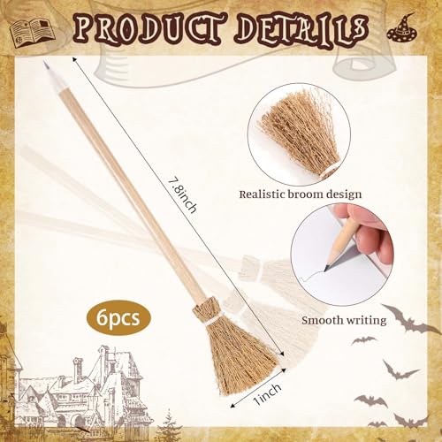 Sanixin 24 Pcs Magical Wizard Notepads Set Spiral Notebooks and Magic Wand Pencils Witch Broom Pencils Castle Magical Wizard School Mini Notepads Small Pocket Journal Goodie Bag Stuffers for Wizard School Classroom Favors Supplies - Image 3