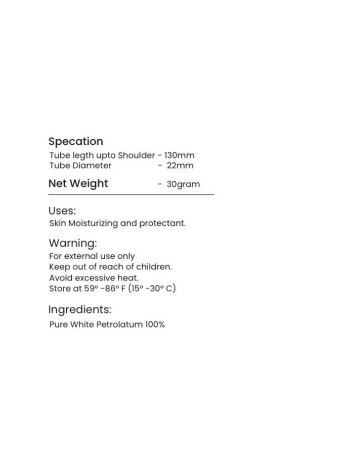بلسم جيلي ترطيب وايت بتروليم من البلسمَ ,5 قطع,حجم 30x5 جرام . مرطب للبشرة ,حامي للبشرة ,مرطب شفاف . PARAFFIN WHITE SOFT B.P , Skin Protectant, - Image 2