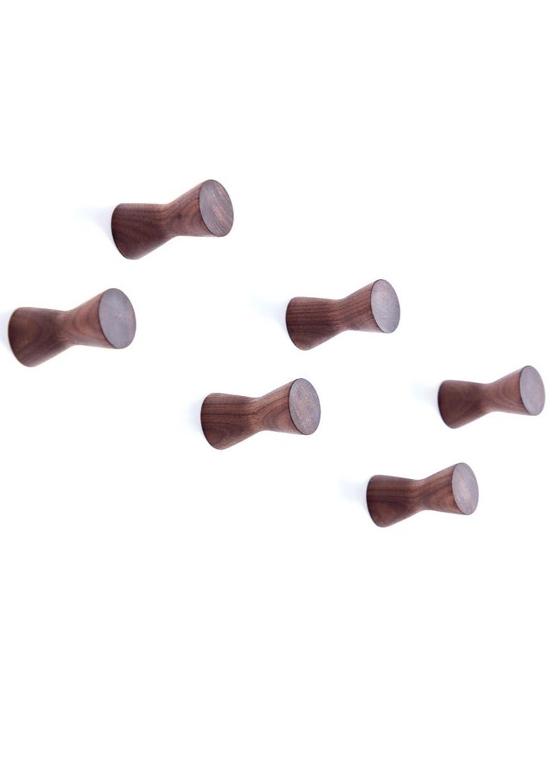 Excefore Nordic Creativity Wall Hooks, 6 Pcs Black Walnut Hook Decorative Hooks, Wall Mounted Modern Hook, Minimalist Hooks for Hanging Hat, Scarf Hooks, for Hanging Jackets,Hats,Scarf,Bag,Towel - Image 4