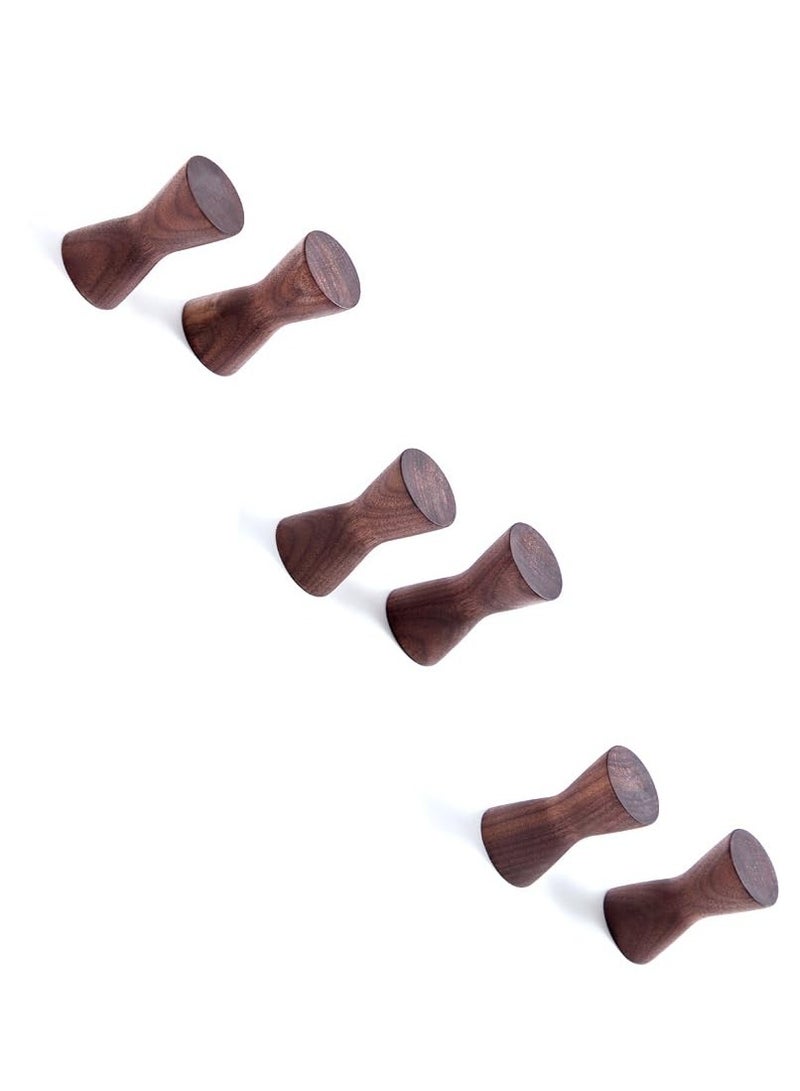 Excefore Nordic Creativity Wall Hooks, 6 Pcs Black Walnut Hook Decorative Hooks, Wall Mounted Modern Hook, Minimalist Hooks for Hanging Hat, Scarf Hooks, for Hanging Jackets,Hats,Scarf,Bag,Towel - Image 3
