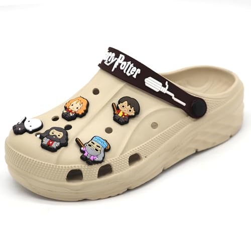 SVAAR x Harry Potter Men's Magical Clogs with 10 Authentic Harry Potter Charms Included and Adjustable Back Strap Beige - Image 4