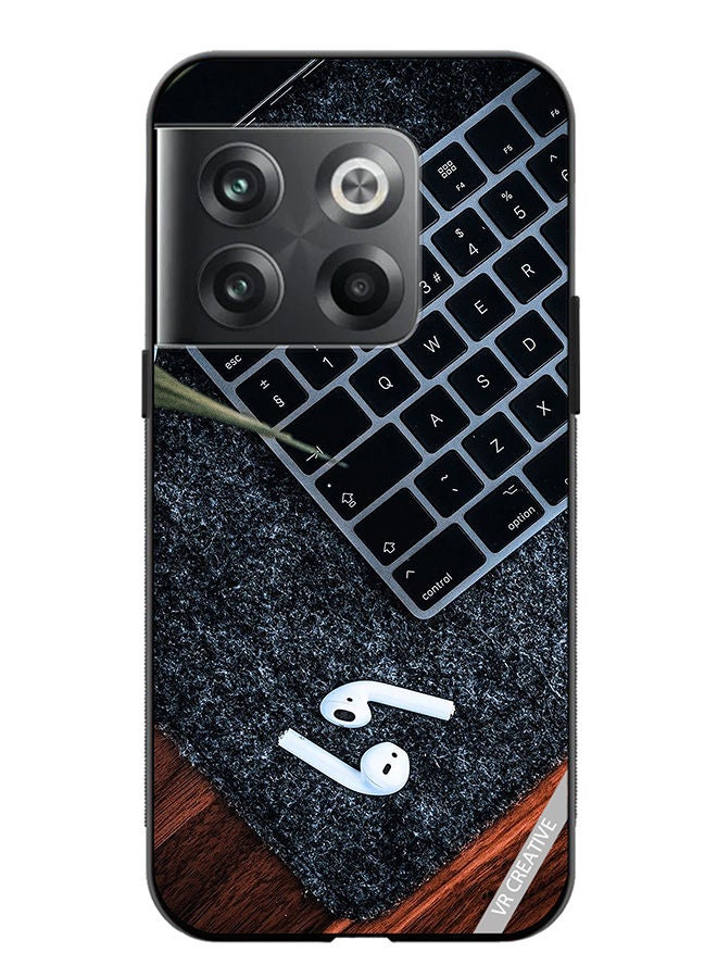 VR CREATIVE Protective Case Cover For OnePlus Ace Pro Earphone With Keyboard Design Multicolour  - Image 1