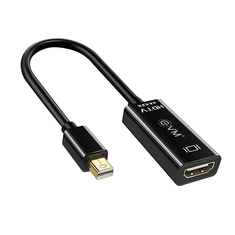 EVM محول EVM Mini DisplayPort (Mini DP) إلى HDMI | محول فيديو بدقة 4K HD لجهاز MacBook، الكمبيوتر المحمول، iMac، HDTV، جهاز العرض، توصيل وتشغيل، إخراج عالي الدقة - ضمان لمدة سنة MDPHD - Image 1