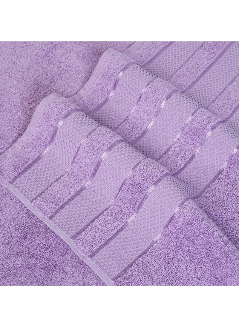 Safi Plus 6-Piece Towel Set 100% Turkish Genuine Cotton Super Soft & Absorbent Luxury Hotel Quality 600 GSM Cotton Bathroom Towels, 2 Bath Towels, 2 Hand Towels, 2 Washcloths, Lilac  - Image 4