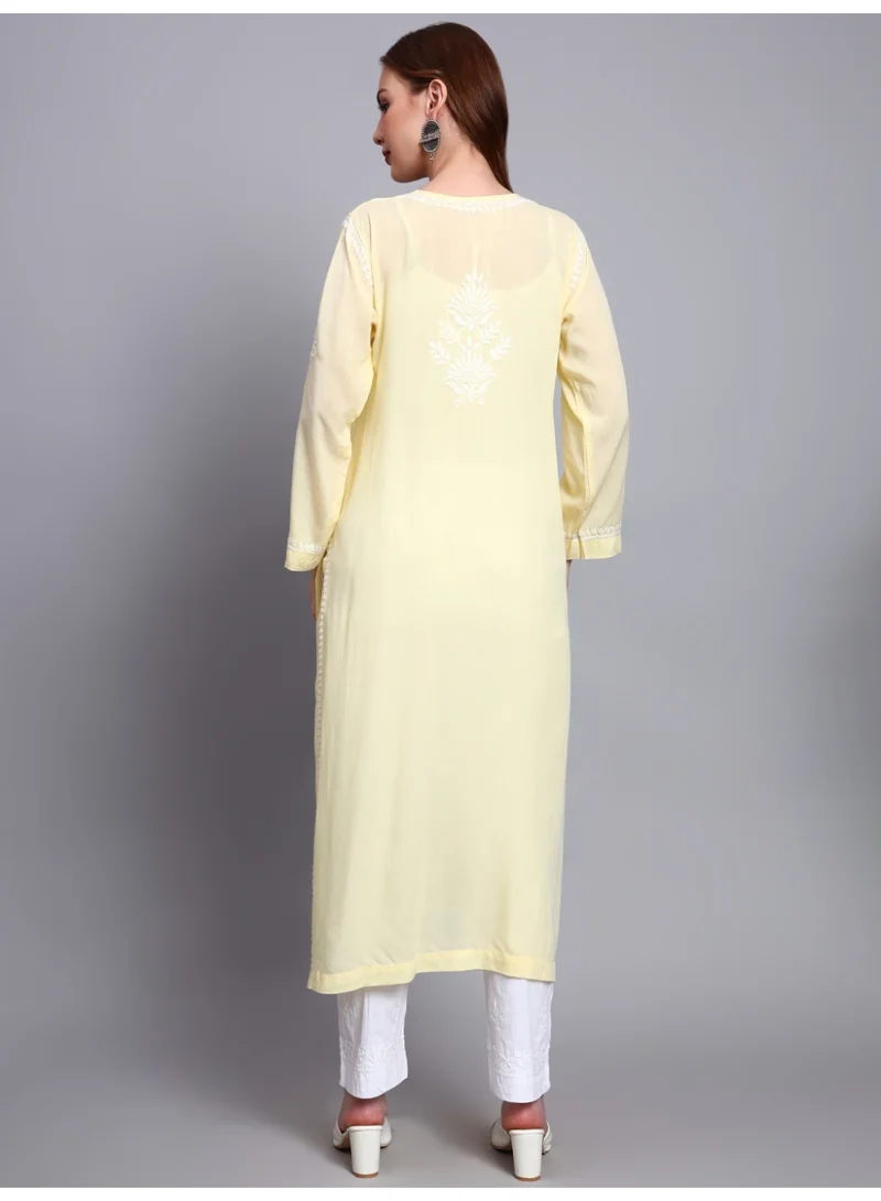 الايا كورتي مستقيم مطرز يدوياً شكنكاري من المودال - AL3683