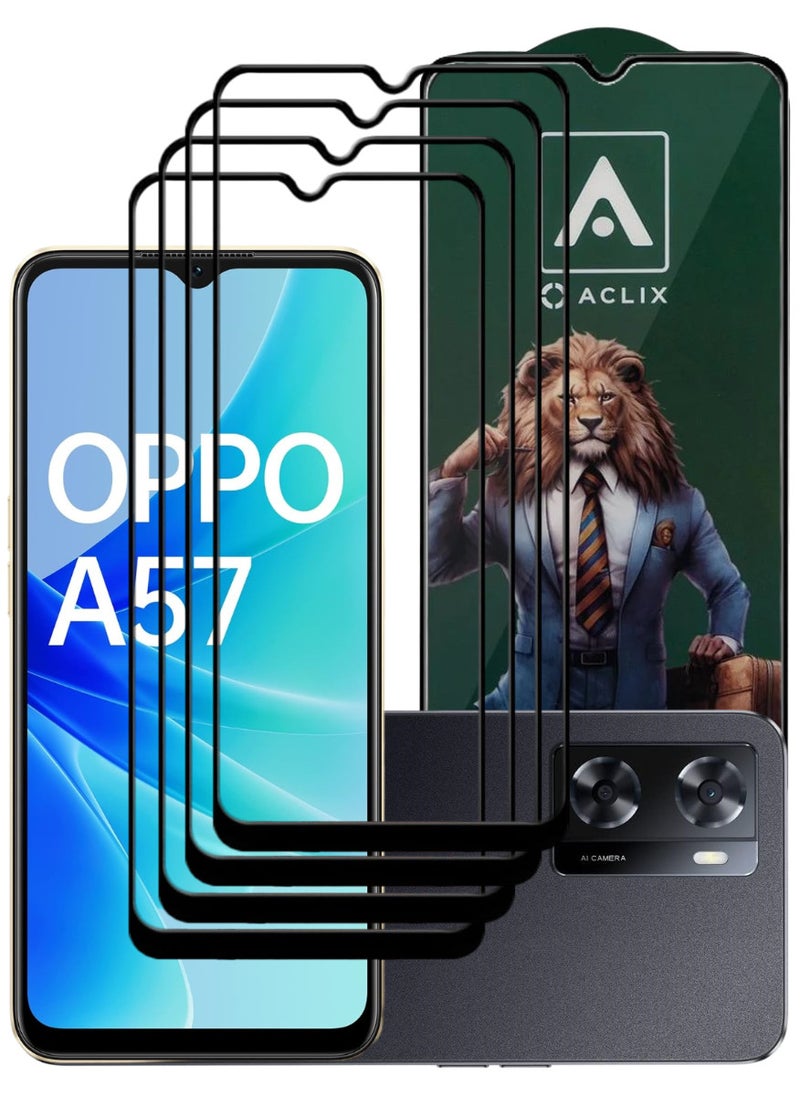 ACLIX 4 Pieces Antistatic ESD Dustproof Premium Quality High Definition Tempered Glass Screen Protector Designed For Oppo A57 - Image 1