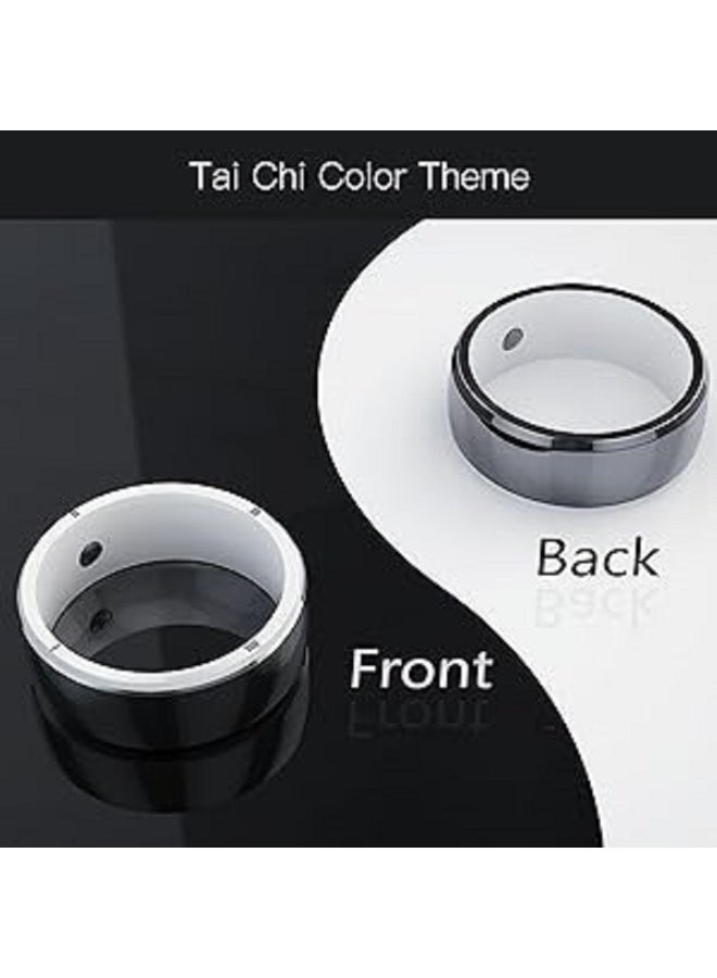 General Smart Ring R5 Newest Intelligent Wearable Device Build-in 6 RFID Cards 128GB Wireless Disk Sharing 2 Health Stones NFC Functions for iPhone Android Size: M (Perimeter 58-63mm, Diameter 19mm)  - Image 4