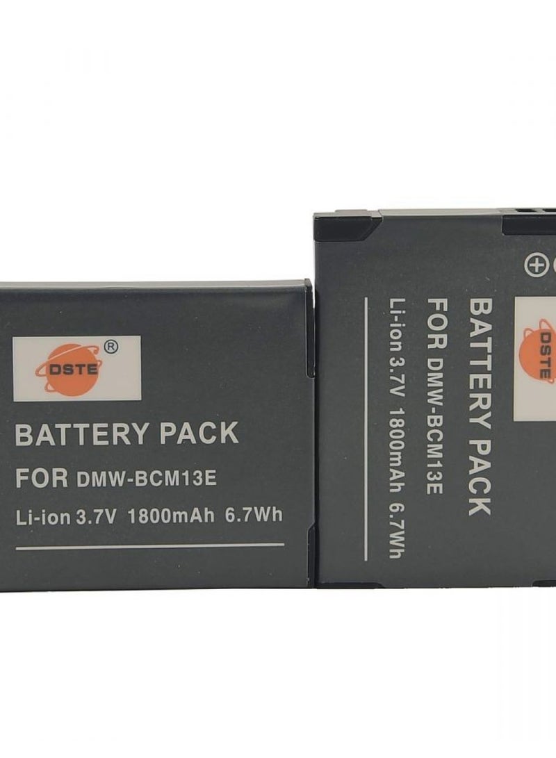 DSTE 2-Pack DMW-BCM13 DMW-BCM13e Li-ion Battery Compatible with Panasonic Lumix DMC-TZ60 ZS30 ZS35 ZS40 ZS45 ZS50 LZ40 TS5 TS6 TS7 TZ37 TZ40 TZ41 TZ55 Camera as DMW-BCM13PP - Image 1