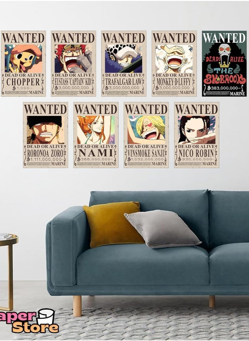 مؤسسة فكرة اليوم - مجموعة ملصقات One Piece Bounty من Today Idea مكونة من 21 قطعة | ملصقات مطلوبة ذاتية اللصق | 8.3 × 12 بوصة | فن جداري للرسوم المتحركة بعد Wano وبعد Timeskip لديكور الغرفة - Image 1