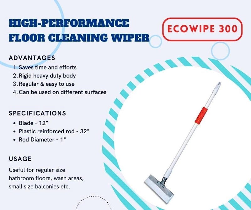 VIMAL JONNEY Ecowipe 300 Regular Size Bathroom Floor Cleaning Wipers Set of 2 - Image 3