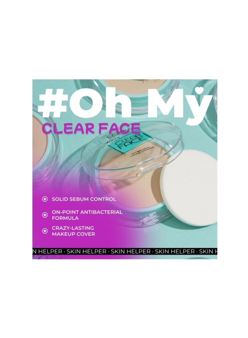 لاميل Antibacterial Compact Powder OhMy Clear Face Powder №403 Rosy Beige - Image 5