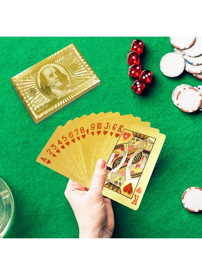 VGRASSP Gold Deck of Waterproof Cards Flexible Use for Party Game PVC Gold Playing Cards|Pack of 1 - Image 2