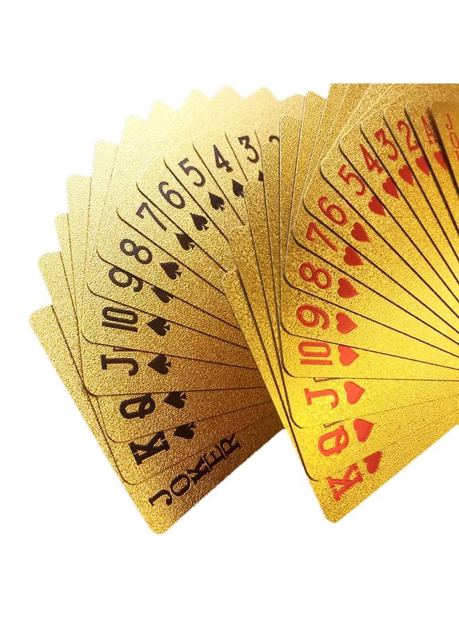VGRASSP Gold Deck of Waterproof Cards Flexible Use for Party Game PVC Gold Playing Cards|Pack of 1 - Image 5
