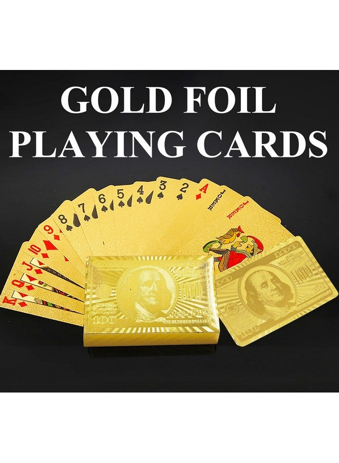 VGRASSP Gold Deck of Waterproof Cards Flexible Use for Party Game PVC Gold Playing Cards|Pack of 1 - Image 4