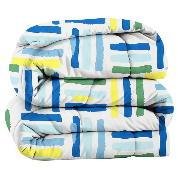 VAS COLLECTIONS 220 GSM Microfiber Reversible AC Comforter |Quit | Blanket | Duvets for Single Bed 180Tc (60x90 Inches, Blue, Green and White) - Image 5