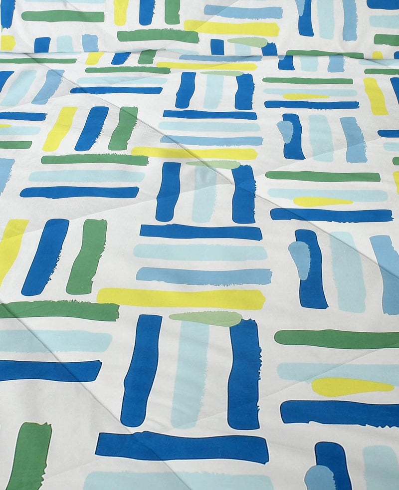 VAS COLLECTIONS 220 GSM Microfiber Reversible AC Comforter |Quit | Blanket | Duvets for Single Bed 180Tc (60x90 Inches, Blue, Green and White) - Image 3