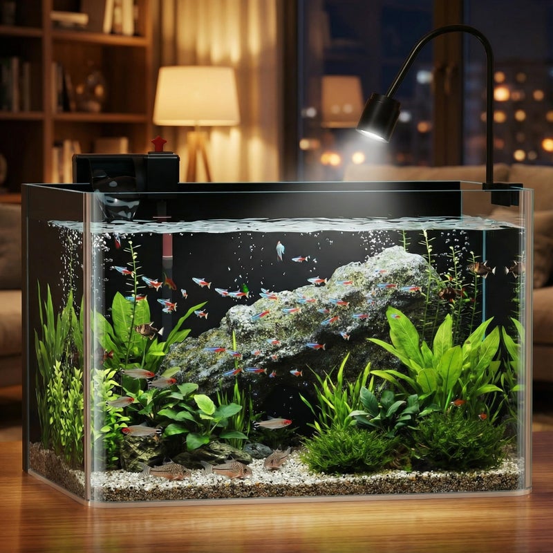 BitMit 10 Gallon Hot-Bent Black-Back Fish Tank, Aquarium Fish Tank,Easy to Maintain Small Aquarium for Betta/Goldfish/Snails/Shrimp and Aquatic Planting, Perfect for Home, Office, and Decor - Image 4