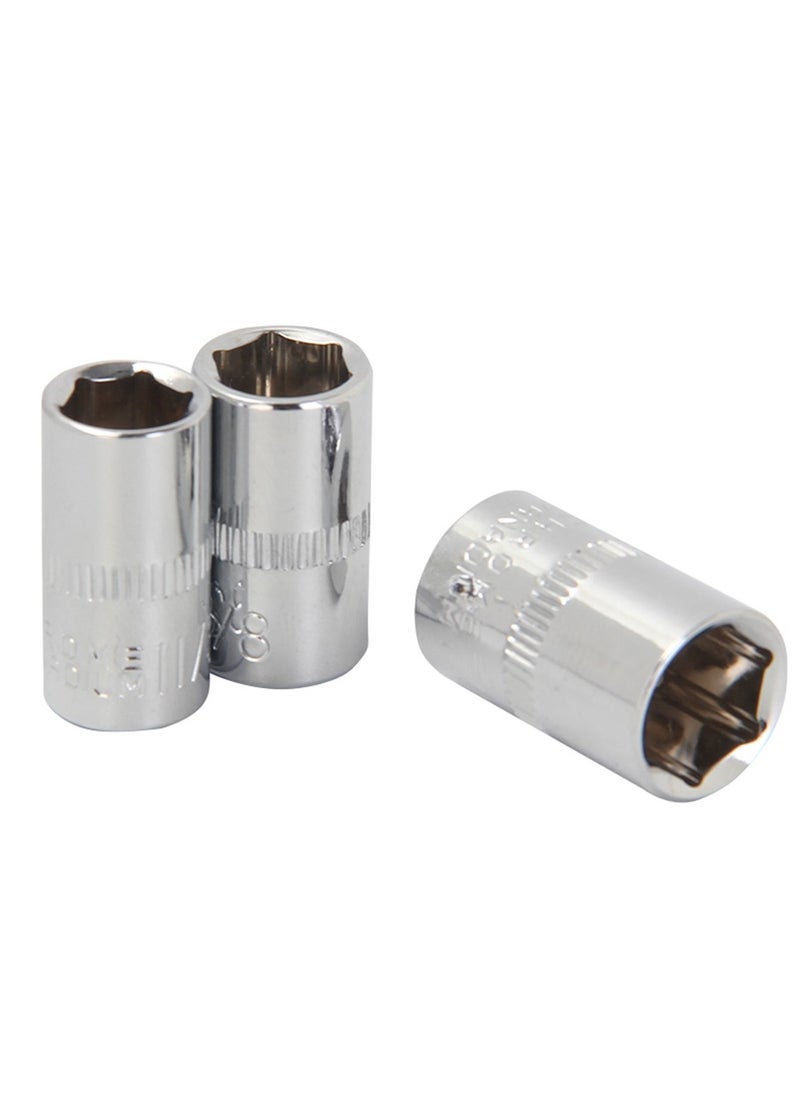 KSEIBI - Hexagon Socket and Ratchet Set 1/4"12Pc, Chrome Vanadium, Drive Socket, Hexagon socket wrench set, for Fastening and Loosening Hexagonal Fasteners in Automotive, Machinery and Mechanical Applications. - Image 1