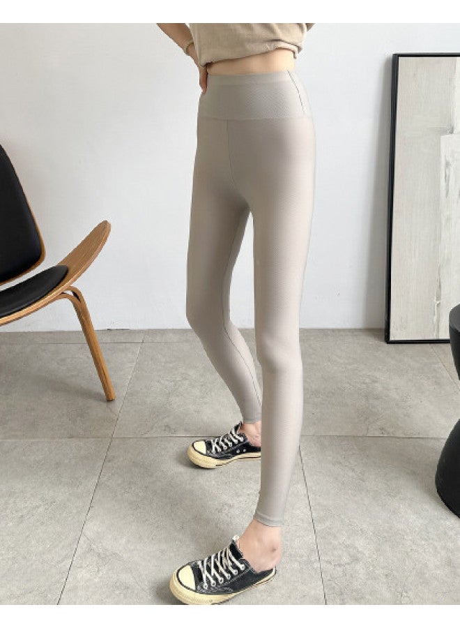 Top melon Ice Silk Mesh Leggings Women Summer Thin High-Waist Slimming Ankle Pants For Outdoor Wear Large Size Tummy Control Elastic Sun Protection Pants - Image 1