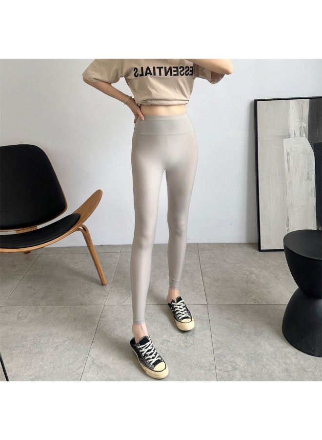 Top melon Ice Silk Mesh Leggings Women Summer Thin High-Waist Slimming Ankle Pants For Outdoor Wear Large Size Tummy Control Elastic Sun Protection Pants - Image 3