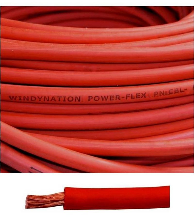 10 Gauge 10 AWG 20 Feet Red Welding Battery Pure Copper Flexible Cable Wire Car Inverter RV Solar
