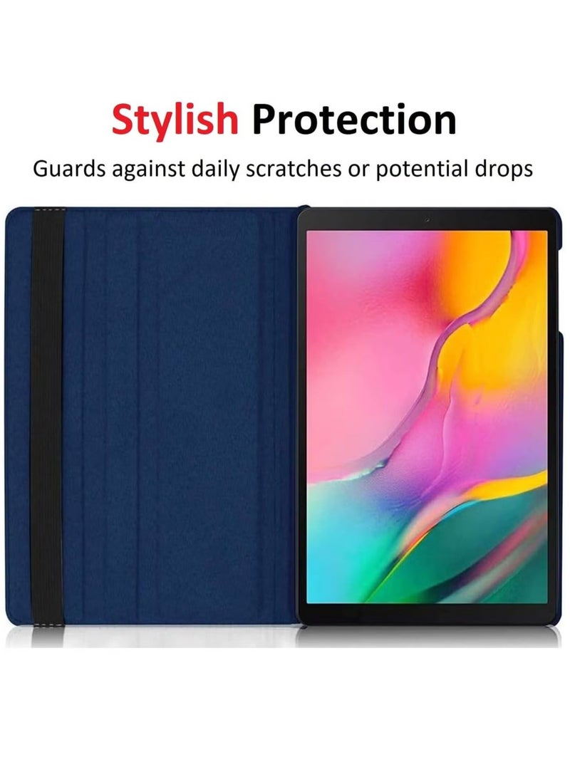MUNTAQI Rotating Case for Samsung Galaxy Tab A7 10.4 (2020/2022) [T500/T505/T507/T509] – [360-Degree Stand] [Auto Sleep/Wake] Folio Leather Smart Tablet Cover (Navy Blue) - Image 4