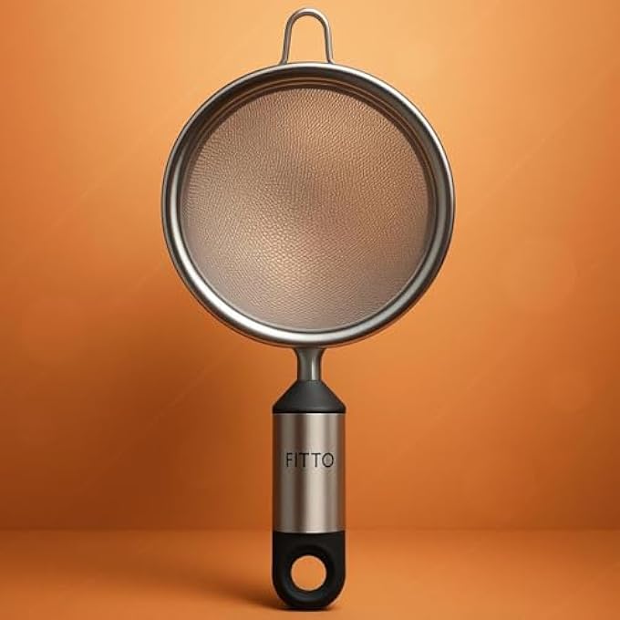 FITTO Stainless Steel Pipe Handle Tea Strainer 7 Cm  Durable Fine Mesh For Loose Leaf Tea Herbal Infusions And Straining EasyToUse Ideal Kitchen Tool For Perfect Tea Brewing - Image 3