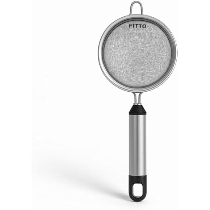 FITTO Stainless Steel Pipe Handle Tea Strainer 7 Cm  Durable Fine Mesh For Loose Leaf Tea Herbal Infusions And Straining EasyToUse Ideal Kitchen Tool For Perfect Tea Brewing - Image 1