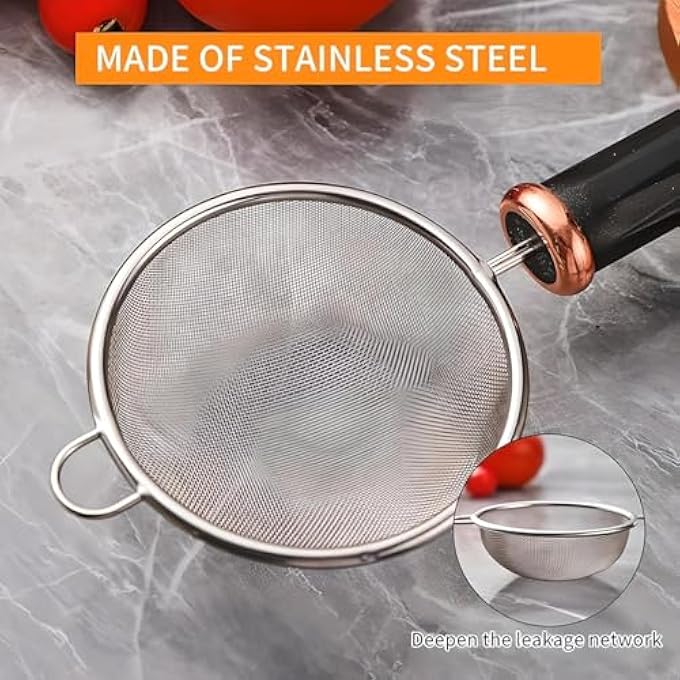 FITTO Stainless Steel Pipe Handle Tea Strainer 7 Cm  Durable Fine Mesh For Loose Leaf Tea Herbal Infusions And Straining EasyToUse Ideal Kitchen Tool For Perfect Tea Brewing - Image 5