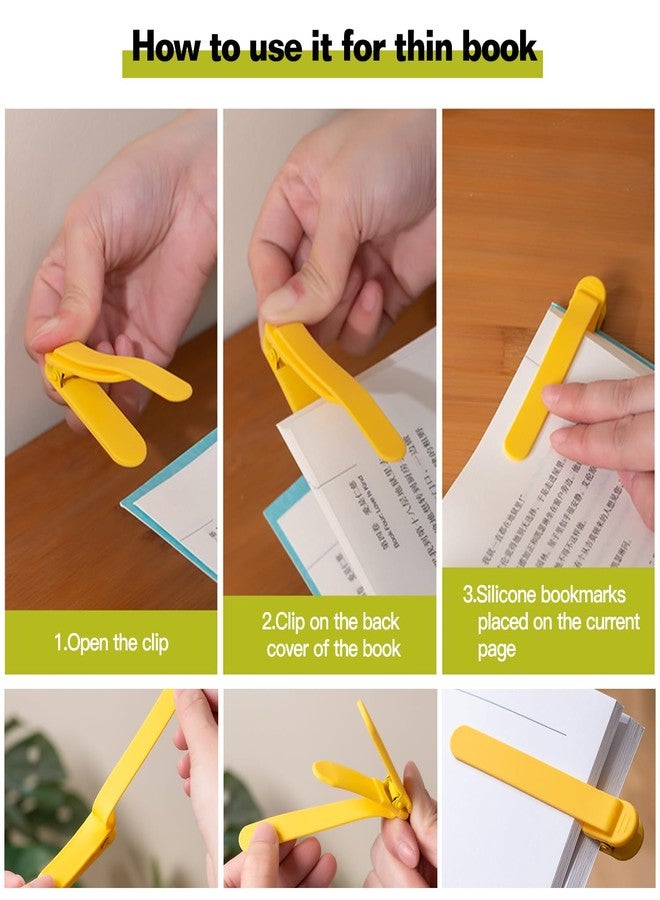 Kartterfly 3pcs Page Bookmarks for Reading, Automatic Book Marks Tailored for Book Enthusiasts, Unique and Cute Book Page Holder Markers Clip Reading Accessories Gifts（Yellow Green Blue） - Image 2