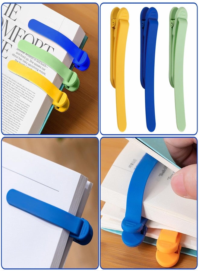 Kartterfly 3pcs Page Bookmarks for Reading, Automatic Book Marks Tailored for Book Enthusiasts, Unique and Cute Book Page Holder Markers Clip Reading Accessories Gifts（Yellow Green Blue） - Image 4