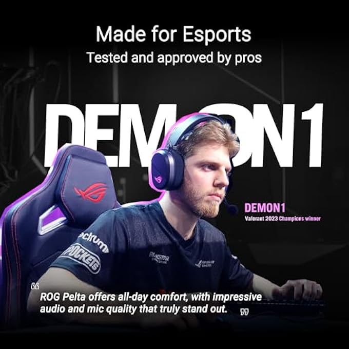 ROG PELTA WIRELESS RGB GAMING HEADSET (ROG SPEEDNOVA, BLUETOOTH, 2.4GHZ, USB-C, 50MM ROG TITANIUM MEMBRANE DRIVERS, 10MM SUPER BROADBAND BOOM MICROPHONE, 309G LIGHTWEIGHT, AURA SYNC RGB) - Image 3