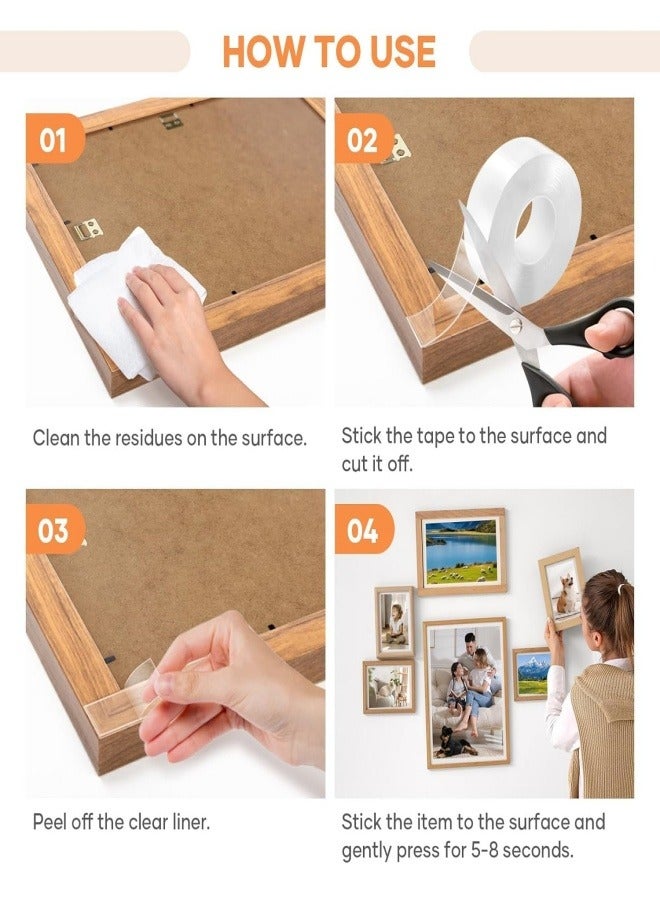 Nano Double Sided Tape Heavy Duty Mounting Tape for Walls,Extra Strong Sticky Double Sided Mounting Tape,Clear Adhesive Poster Wall Tape for Decoration（1.2INCH X 10 FT） - Image 2