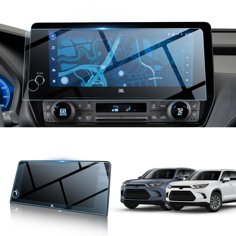 BIBIBO for 2024 2025 2026 Toyota Grand Highlander Screen Protector 2024 2025 2026 Toyota Grand Highlander XLE/Limited/Platinum 12.3" Display 2024-2026 Grand Highlander Radio Tempered Glass Screen Protector 2024 2025 Grand Highlander - Image 1