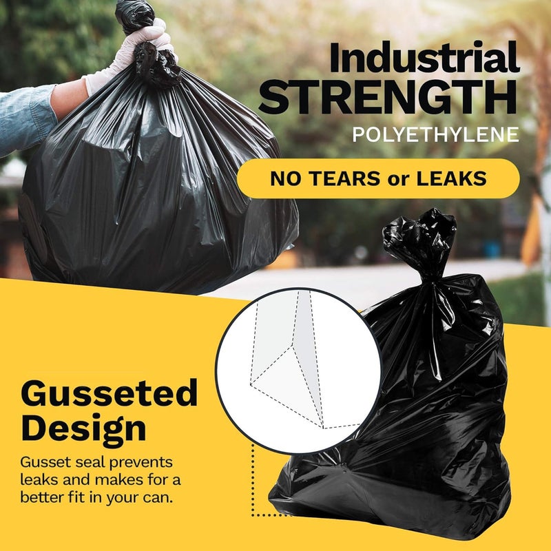 ToughBag 55 Gallon Contractor Trash Bags, 2 Mil Thick (30 Count) - Heavy Duty Drum Liners, Industrial & Commercial Black Garbage Bags - Made in USA - Image 4