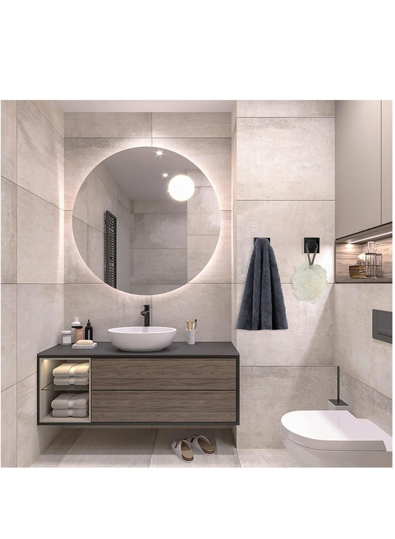 4 Pack Bath Towel Hook, Black Robe Hooks Wall Mounted Heavy Duty Hook for Bathroom Kitchen - Image 5