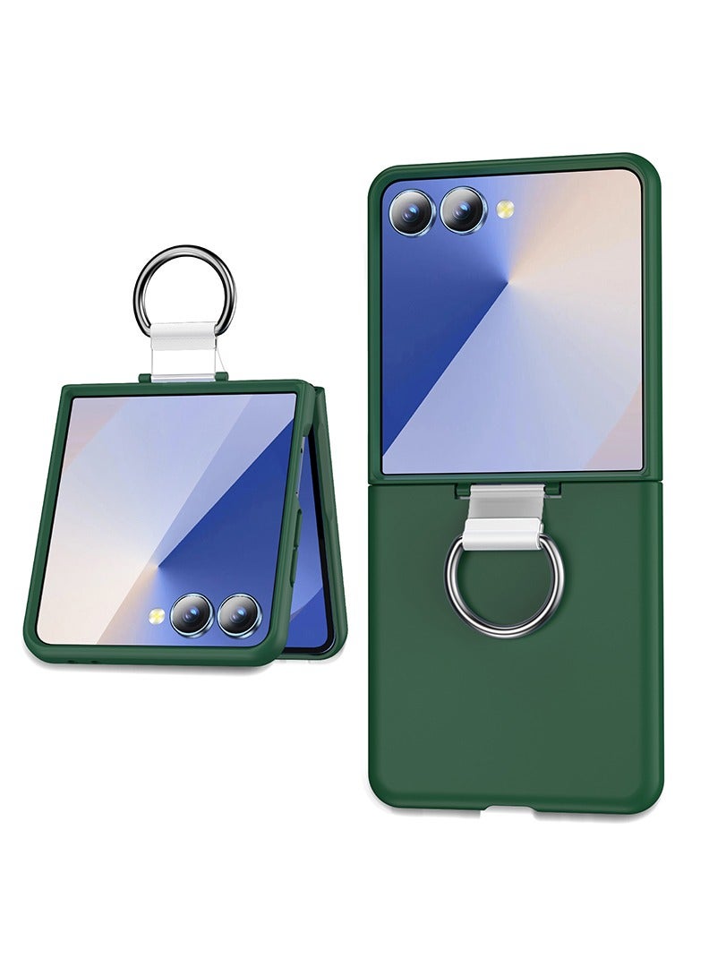 Case Up Compatible with Samsung Galaxy Z Flip 7 6.9 Inch Strap Case, Premium Liquid Silicone With Ring Holder [Soft Anti-Scratch] Shockproof Protective Slim Phone Cover for Samsung Galaxy Z Flip 7 2025, Green - Image 1