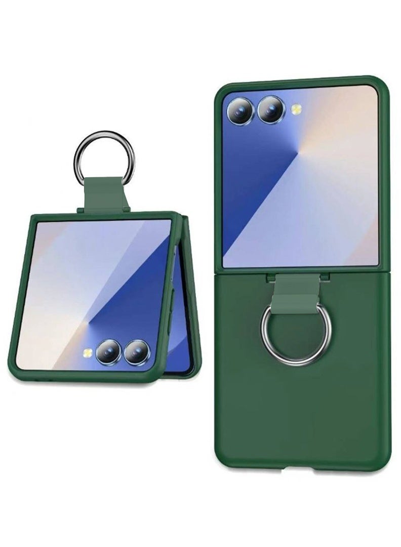 Case Up Compatible with Samsung Galaxy Z Flip 7 6.9 Inch Strap Case, Premium Liquid Silicone With Ring Holder [Soft Anti-Scratch] Shockproof Protective Slim Phone Cover for Samsung Galaxy Z Flip 7 2025, Green - Image 1