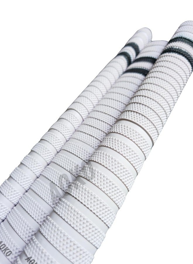 AOKO مقبض مضرب الكريكيت الأبيض الممتاز من AOKO مع خط أسود | مقبض مطاطي لاصق للغاية لتحكم أفضل وراحة أكبر - عبوة من قطعة واحدة - Image 4