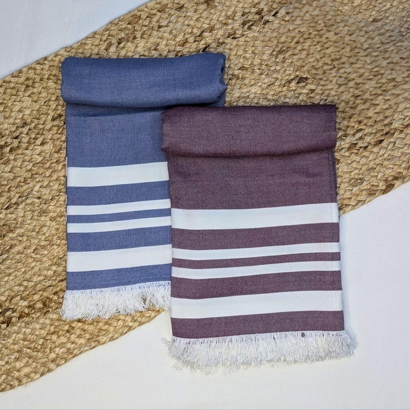 madake Bamboo Ultra Soft & Thin Turkish Towel- 160x75cm|Quick Dry, Super Absorbent, Anti Bacterial|Extra Large Bath Towel for Men and Women|Ideal for Bath, Travel, Gym, Beach, Pool, and Yoga|Pack of 2 - Image 1